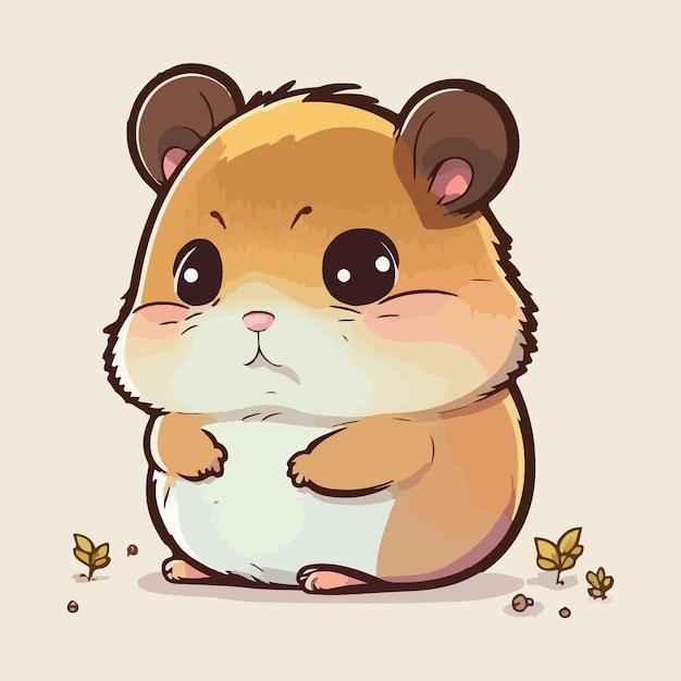 Vetor estilo de desenho animado de hamster fofo