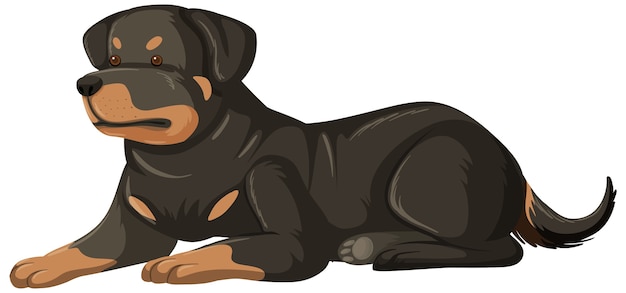 Vetor estilo de desenho animado de rottweiler