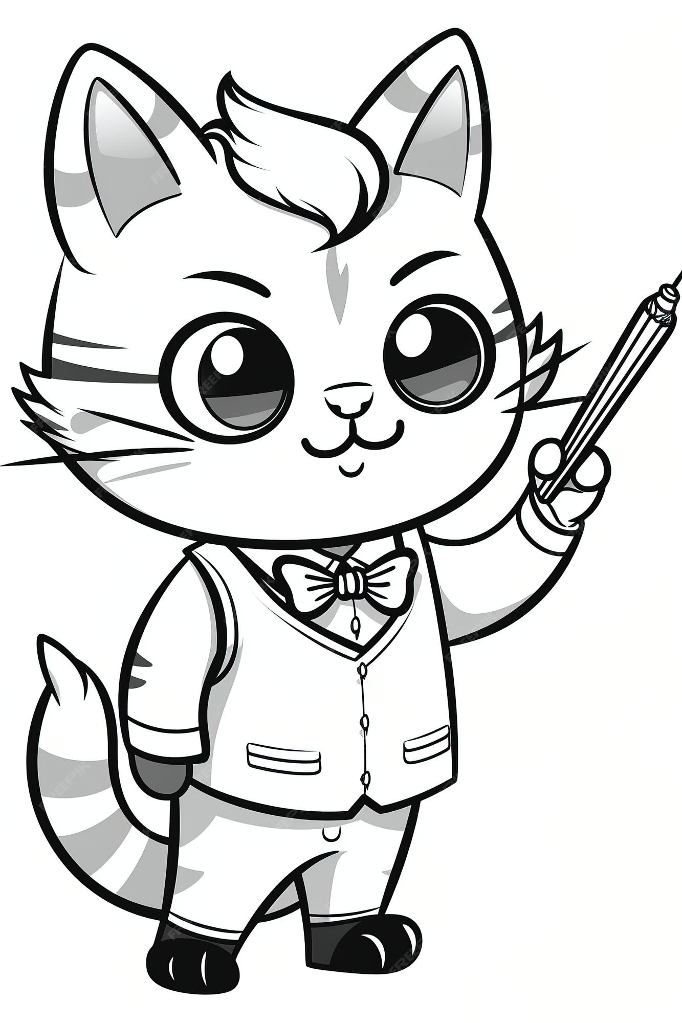 Desenhos de Gato para Colorir - Curso Completo de Pedagogia