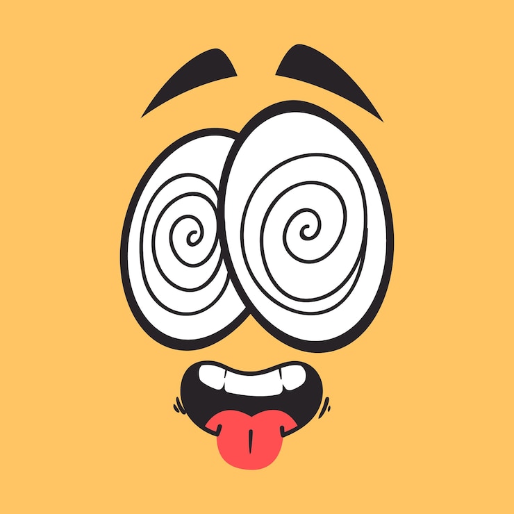 Vetor estilo de desenho animado retrô expressão facial de personagens conceito de quadrinhos ilustração de design gráfico vetorial