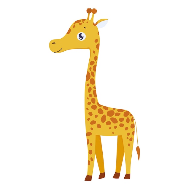 Estilo de desenho animado vetor bebê girafa