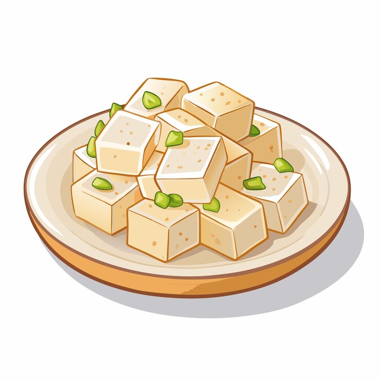 Vetor estilo de desenho vetorial de produtos lácteos paneer