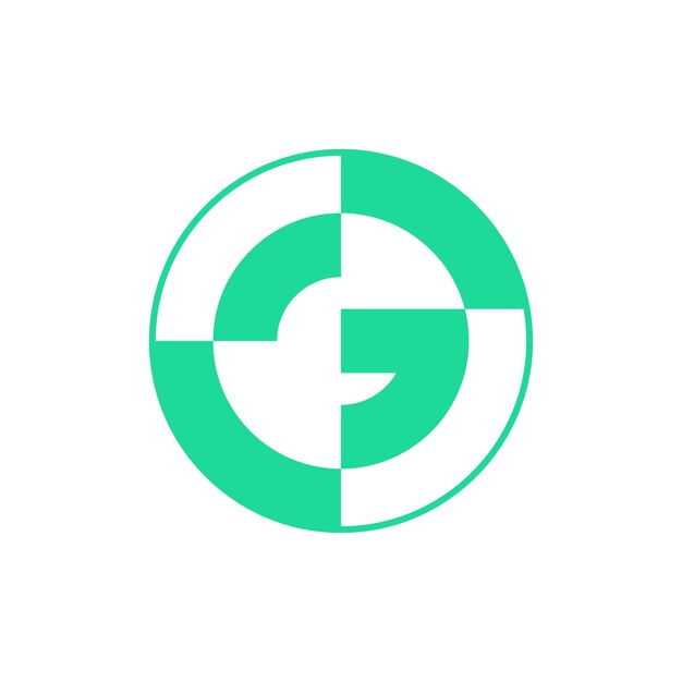 Estilo de design do logotipo da letra g inicial circular, logotipo mínimo moderno