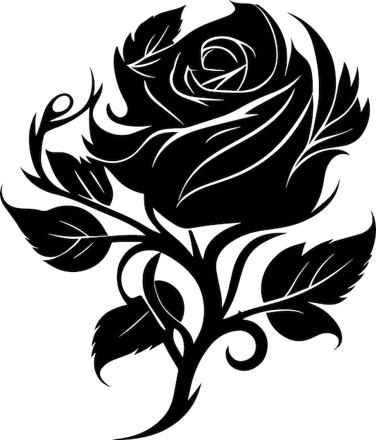 Estilo de design monocromático do logotipo da flor rosa