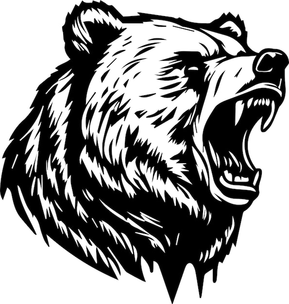 Estilo de design monocromático do logotipo do monograma do urso pardo
