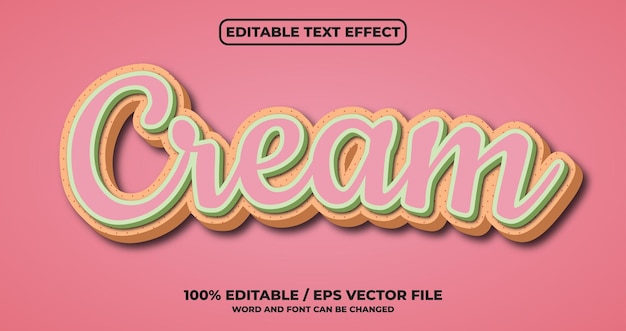 Vetor estilo de efeito de texto creme