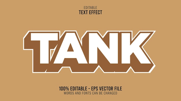 Estilo de efeito de texto de tanque 3d