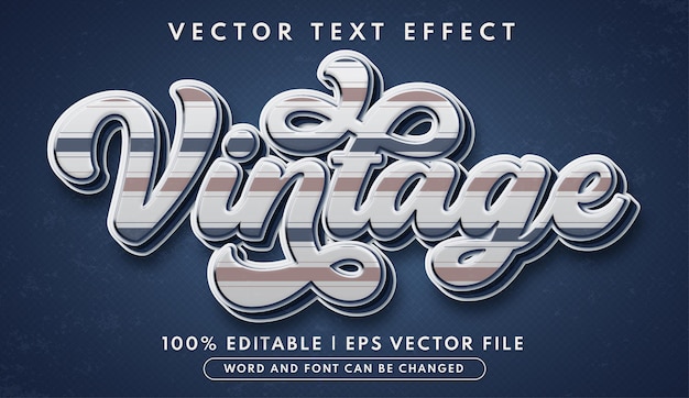 Estilo de efeito de texto editável 3d de texto vintage