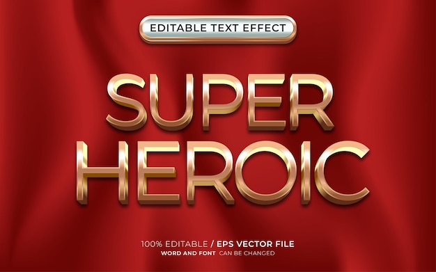 Estilo de efeito de texto editável 3d dourado super-heróico