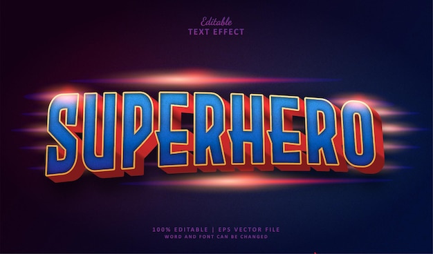 Estilo de efeito de texto editável de super-herói cinematográfico