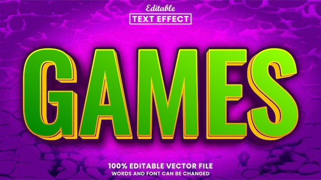 Vetor estilo de efeito de texto editável de texto de jogos