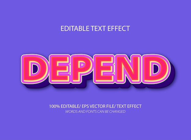 Estilo de efeito de texto editável em 3D