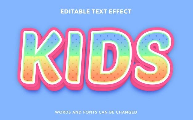 Estilo de efeito de texto editável para crianças