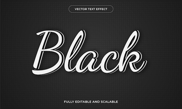 Estilo de efeito de texto editável preto