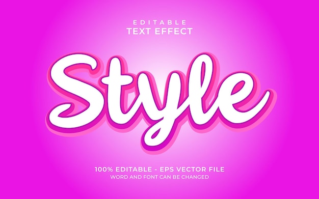 Estilo de efeito de texto editável rosa roxo