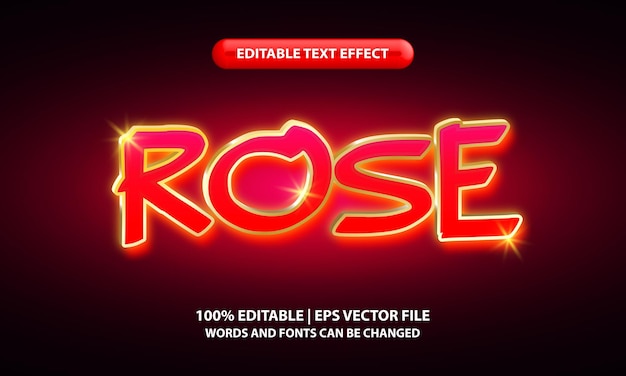 Estilo de efeito de texto editável rose