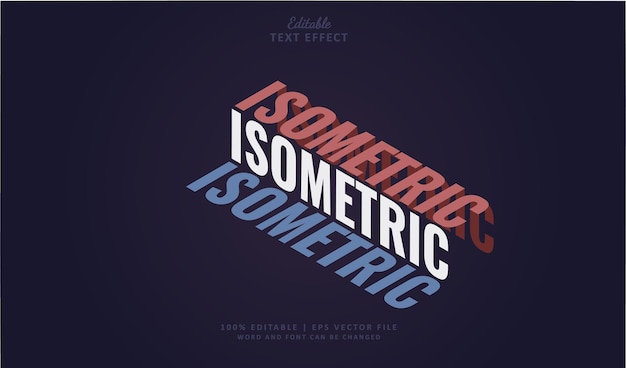 Estilo de efeito de texto isométrico editável plano