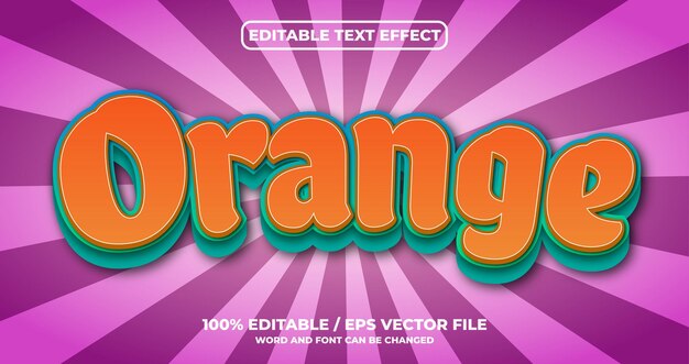 Vetor estilo de efeito de texto laranja