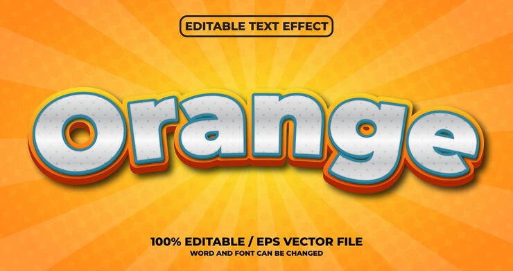 Estilo de efeito de texto laranja