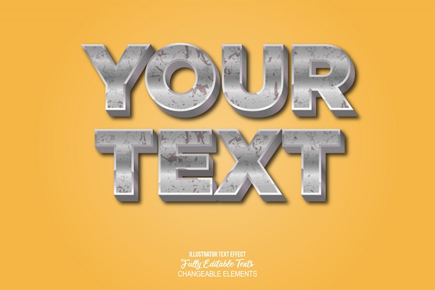 Estilo de efeito de texto realista 3D