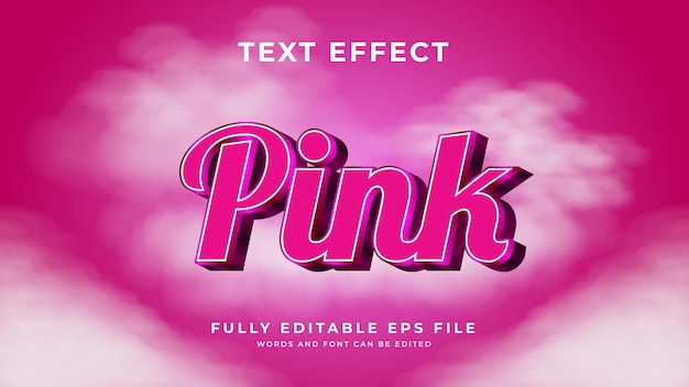 Estilo de efeito de texto rosa