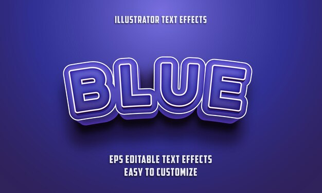 Estilo de efeitos de texto editáveis de cor azul