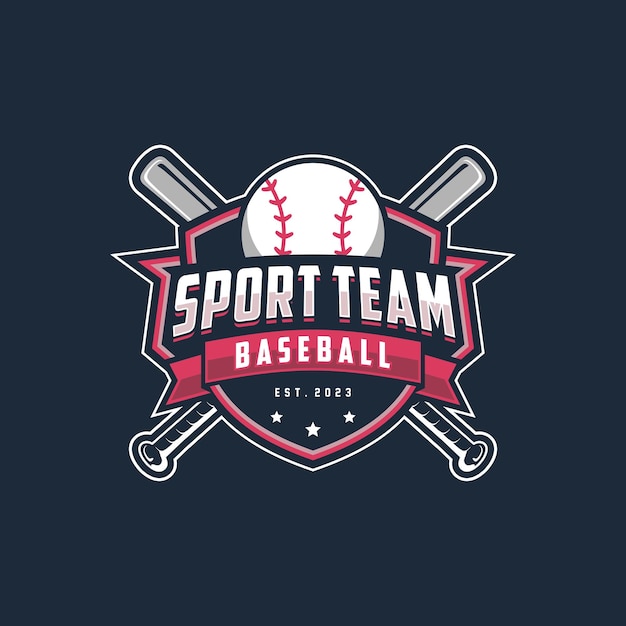 estilo de emblema de modelo de logotipo de beisebol adequado para campeonatos de competições de emblemas de clubes esportivos