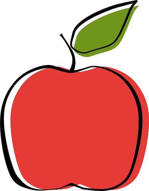 Estilo de esboço de design de frutas de ícone de maçã