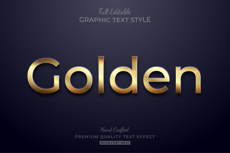 Estilo de fonte de efeito de texto editável elegante dourado