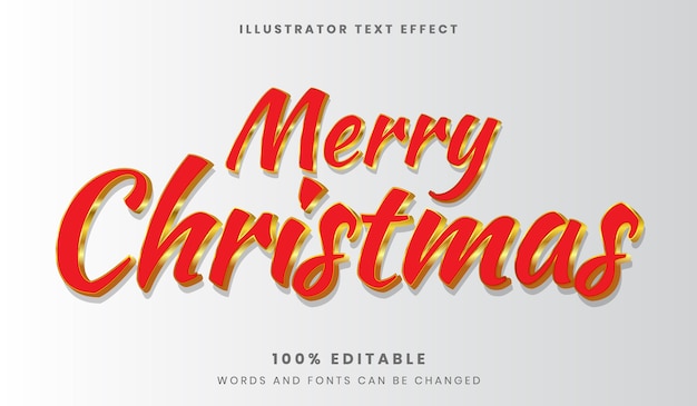 Estilo de fonte de efeito de texto editável feliz natal