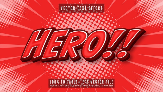 Estilo de fonte de efeito de texto editável Hero 3d