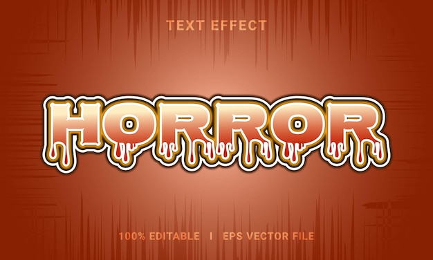 Vetor estilo de fonte de letras modernas editáveis com efeito de texto horro