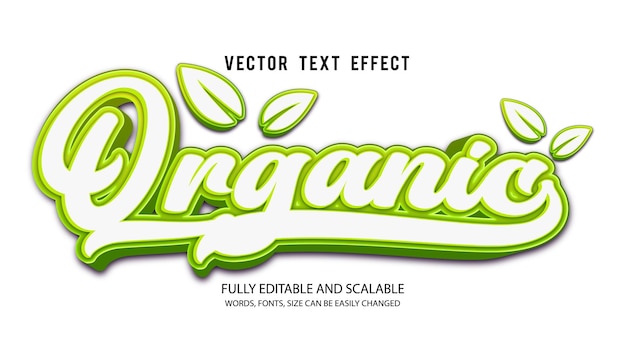 Estilo de fonte de tipografia de letras modernas editáveis de efeito de texto 3d orgânico