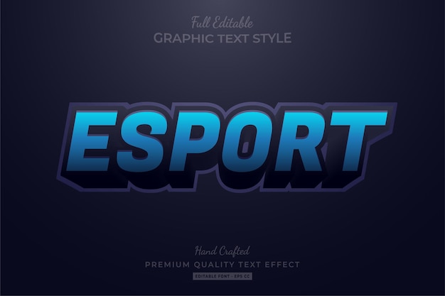 Estilo de fonte do efeito de texto editável da esport team