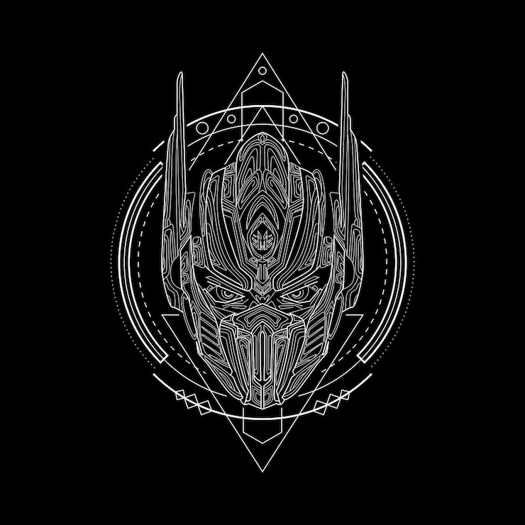 Vetor estilo de geometria de cavaleiro de ferro