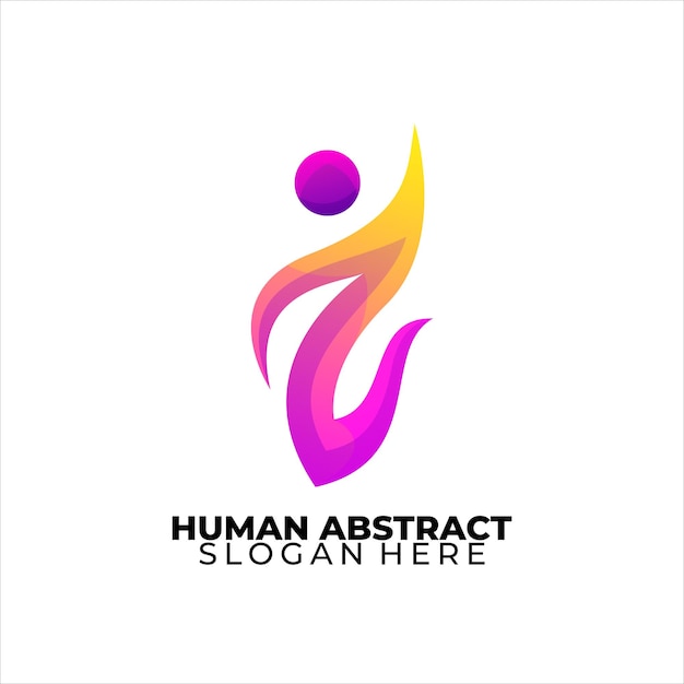 Estilo de gradiente colorido logotipo abstrato humano