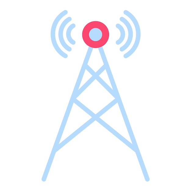 Vetor estilo de ícone de antena de rádio de design vetorial