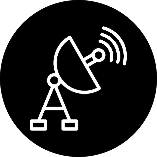 Estilo de ícone de antena de satélite de design vetorial