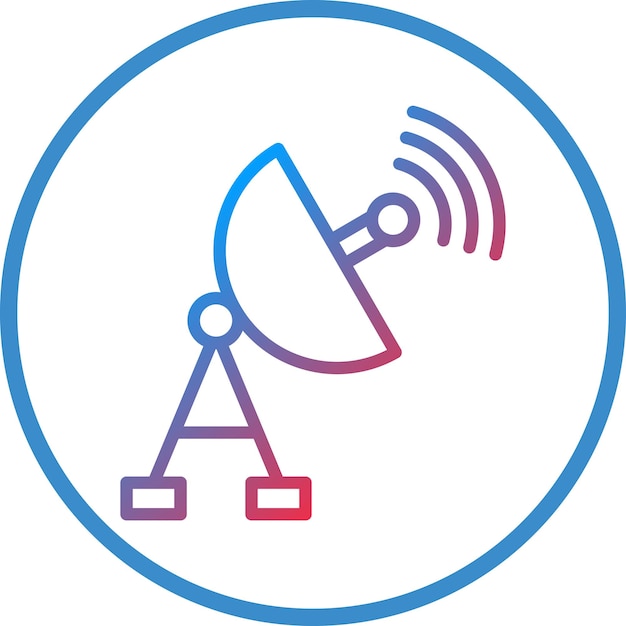 Estilo de ícone de antena de satélite de design vetorial
