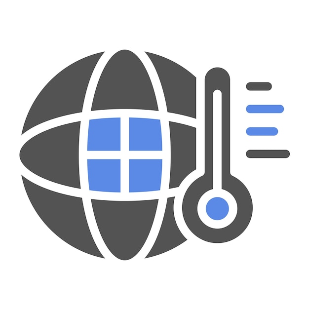 Estilo de ícone de aquecimento global de design vetorial