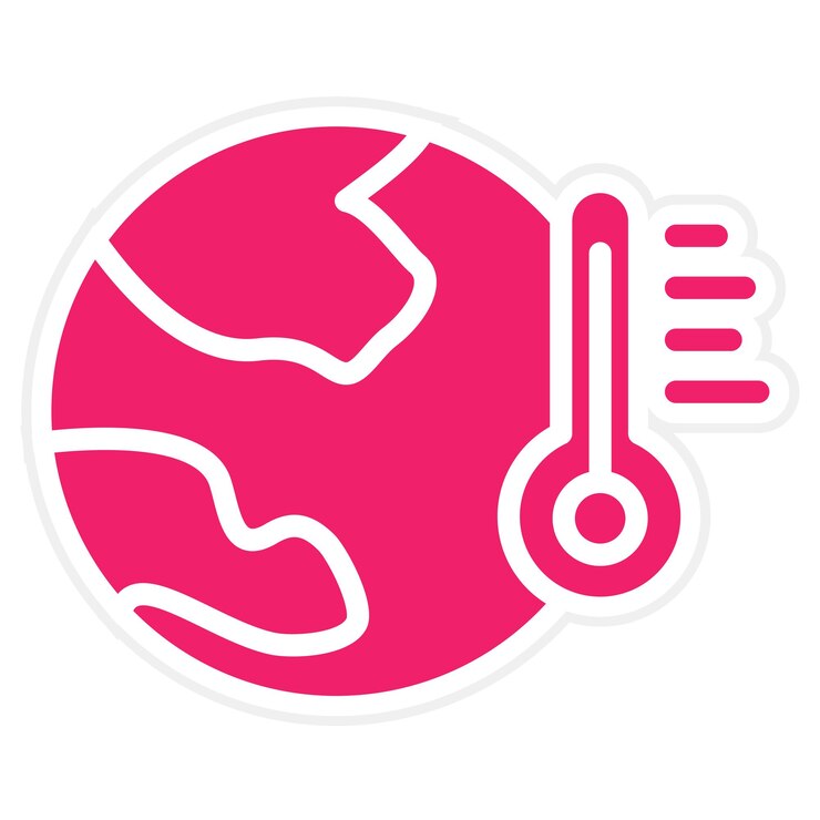 Vetor estilo de ícone de aquecimento global de design vetorial