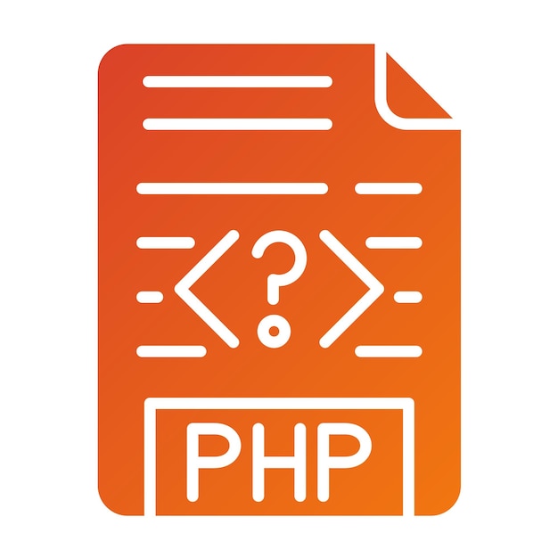 Estilo de ícone de arquivo php de design vetorial