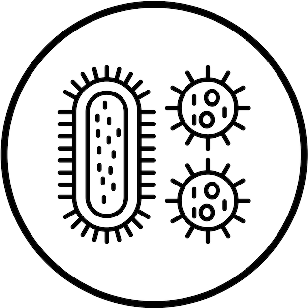 Vetor estilo de ícone de bactéria e vírus de design vetorial