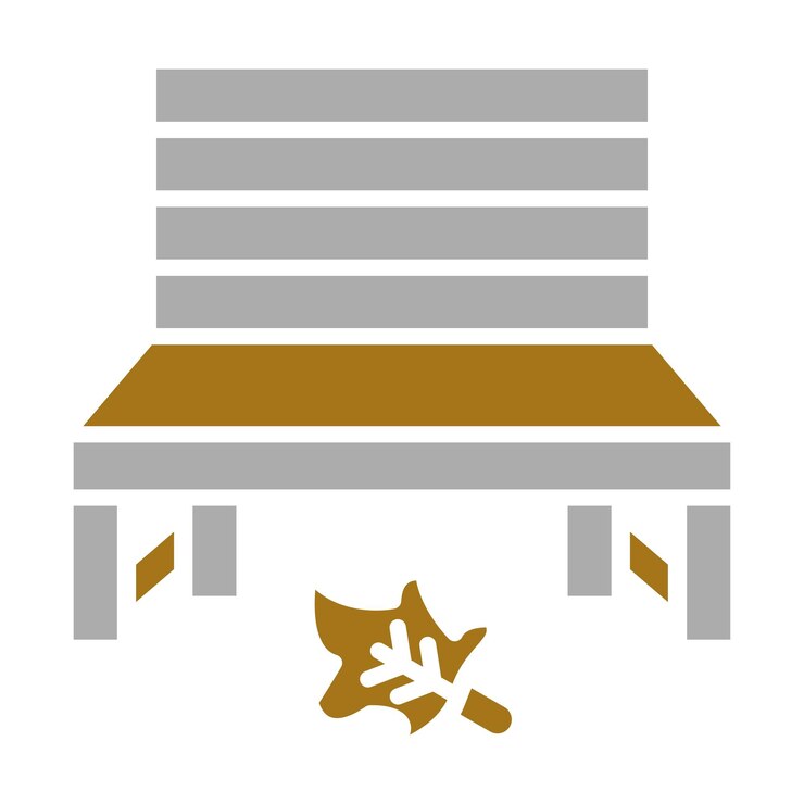 Vetor estilo de ícone de bancada de outono de design vetorial