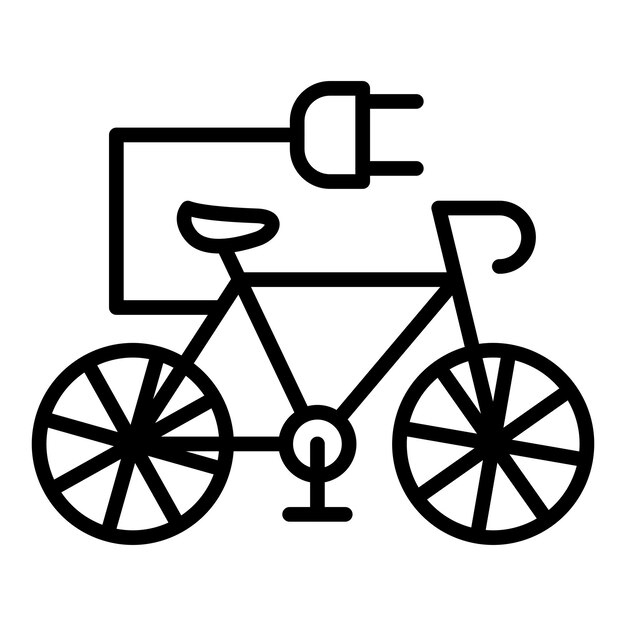 Estilo de ícone de bicicleta elétrica de design vetorial
