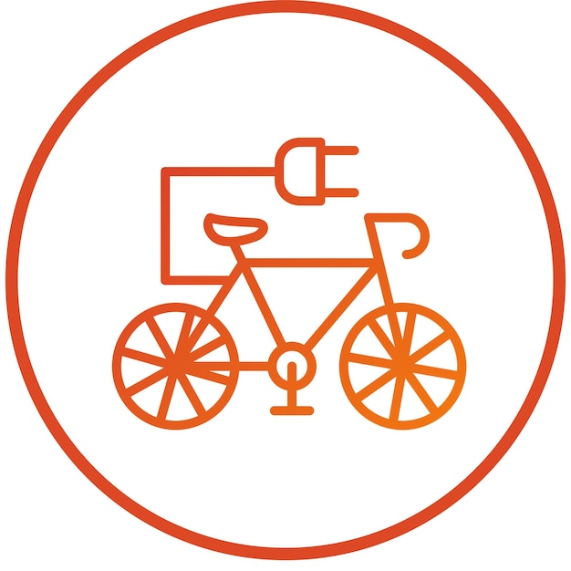 Estilo de ícone de bicicleta elétrica de design vetorial
