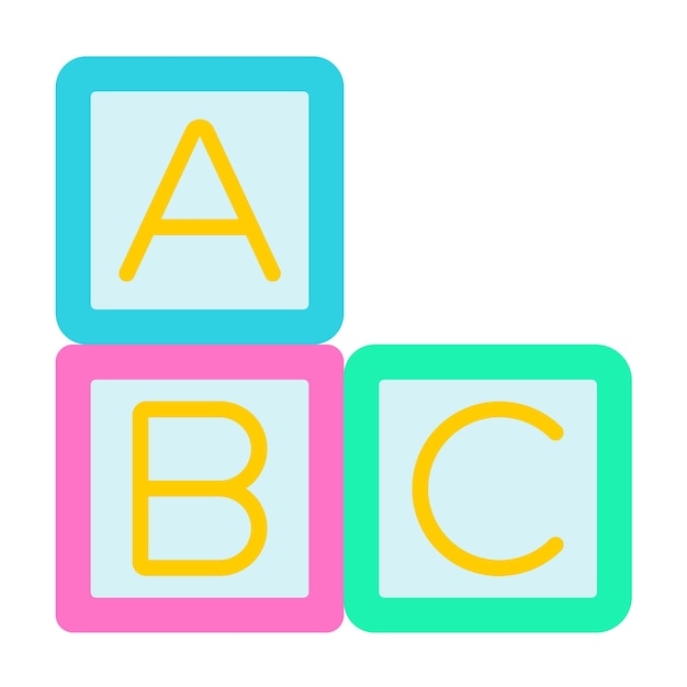 Vetor estilo de ícone de bloco abc