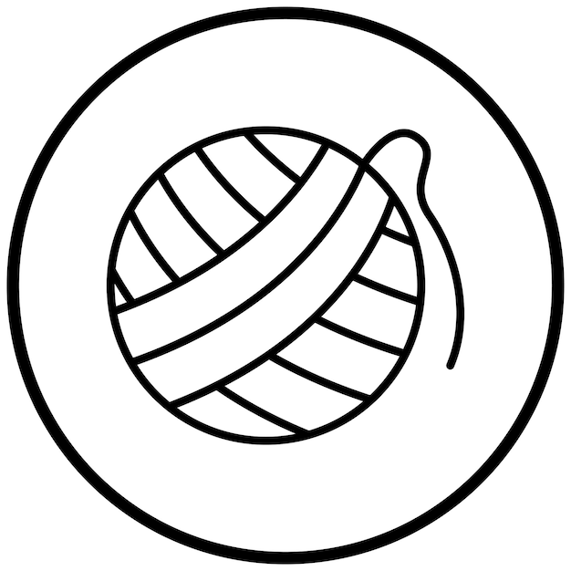 Vetor estilo de ícone de bola de lã