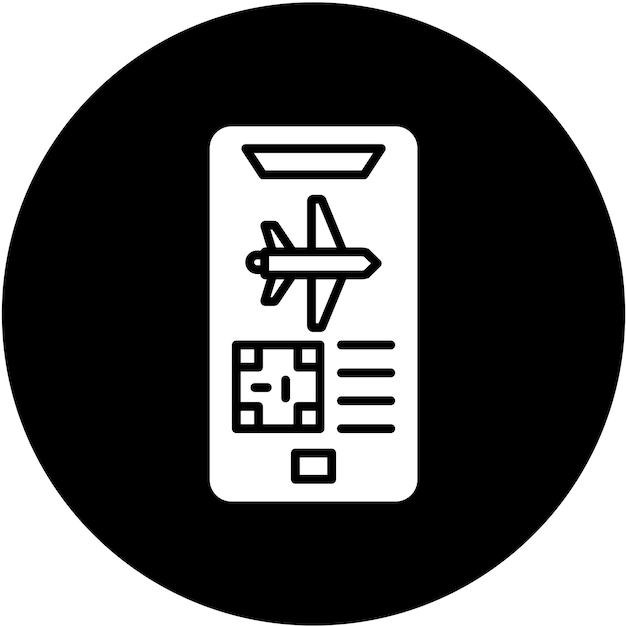 Vetor estilo de ícone de cartão de embarque móvel de design vetorial
