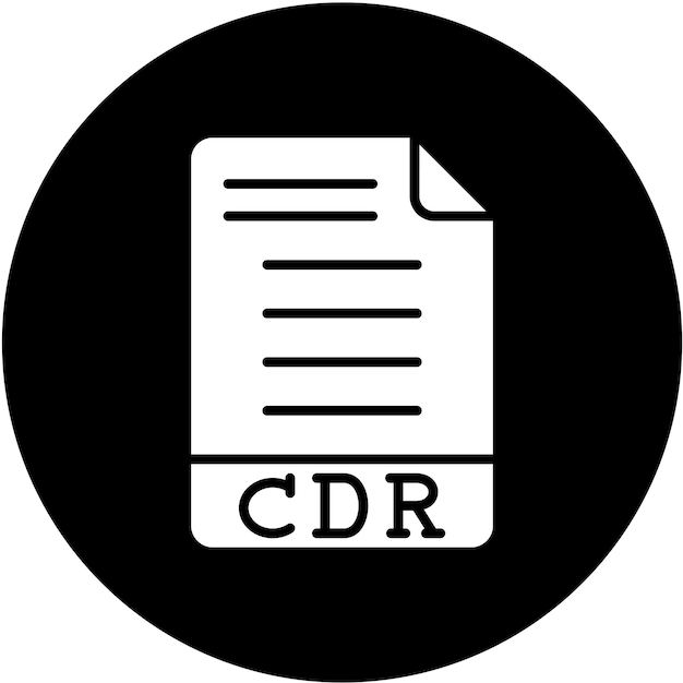 Vetor estilo de ícone de cdr de design vetorial